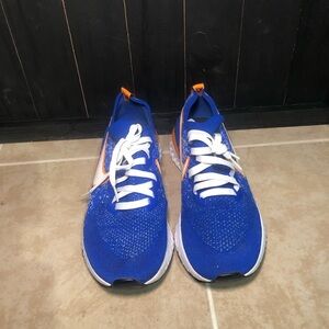 Nike Royal Blue Athletic Sneakers with Orange Accents